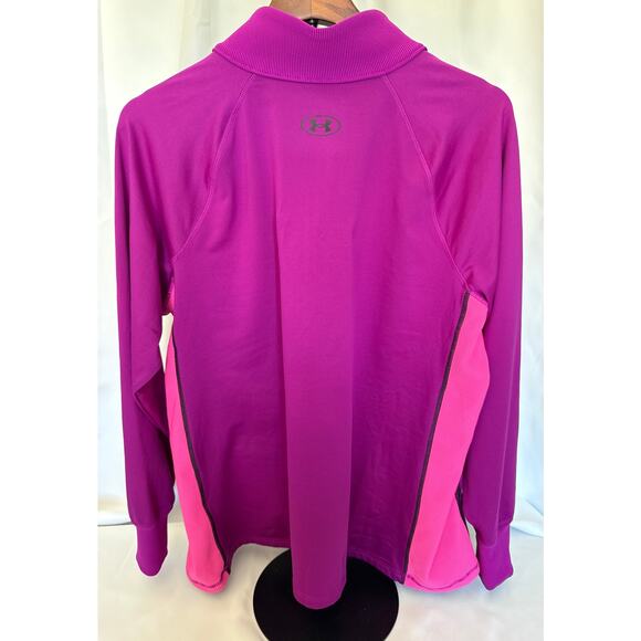 Under Armour ColdGear 1/2 Zip Long Sleeve Top Purple Pink Women’s 1X Fitted - Picture 5 of 10